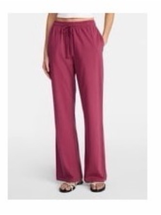 No Boundaries Pants - No Boundaries Women's Cotton Jersey Drawstring Lounge Pants L Berry Quartz 31.5"